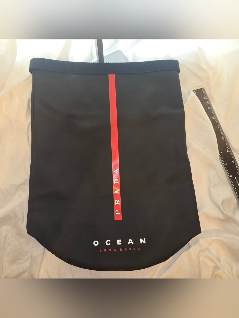 Prada Neoprene Cover with Red Center Stripe